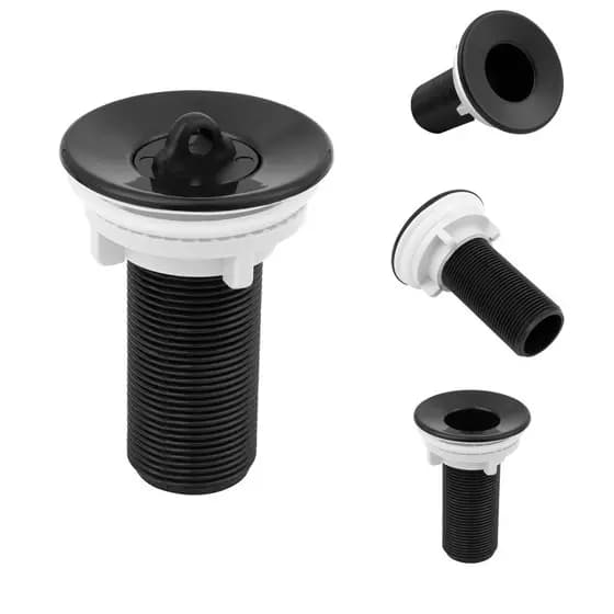 Válvula Para Cuba Pia Lavatório Lavabo Preto ABS 7/8