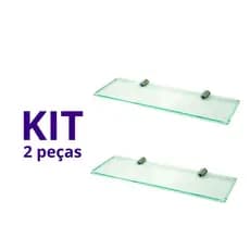 Kit com 2 Prateleira reta de acrilico porta shampo banheiro cozinha c/ bucha e parafuso Organizador