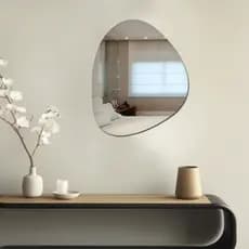 Espelho Orgânico Lapidado de Parede Design Moderno e Minimalista + Dupla Face Para Fixação