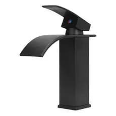 Torneira Banheiro Cascata Monocomando Misturador Baixa Preto 18cm