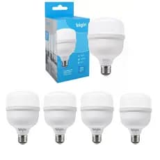 Kit 05 Lâmpadas Led Bulbo 30w E27 Bivolt Branco Frio 6500K Alta Potencia