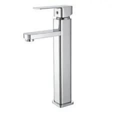 Torneira Banheiro Misturador Monocomando Metal Inox Lavabo Quente e Frio Bica Alta