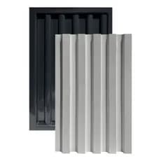 Forma 3d Ripado Placa Gesso Cimento Revestimento Abs 50x30 Imediato Cor Preto