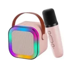 Caixa de Som Portátil Infantil + Microfone Bluetooth, TF/USB, Bateria Recarregável Acompanha  Fonte de Carregador