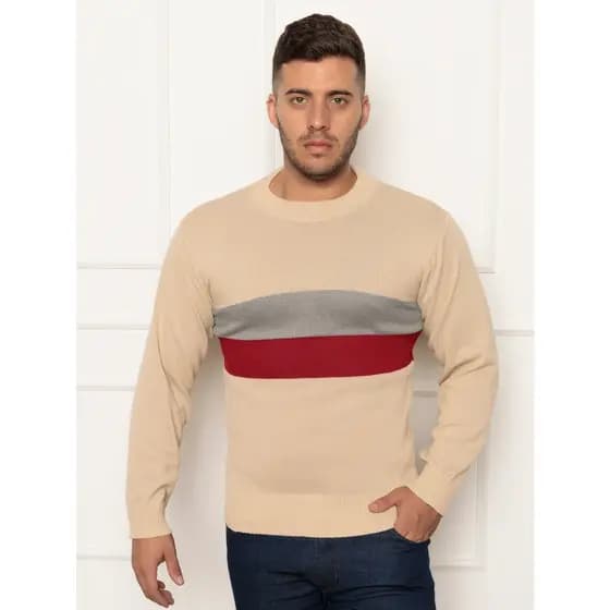 Blusa inverno masculino tricô com manga 2cabou listradas  2024
