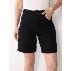 Bermuda Jorts Feminina Reta Sarja Confortável Básica