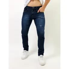 Calças Masculinas Jeans Elástico Escuro. 2023