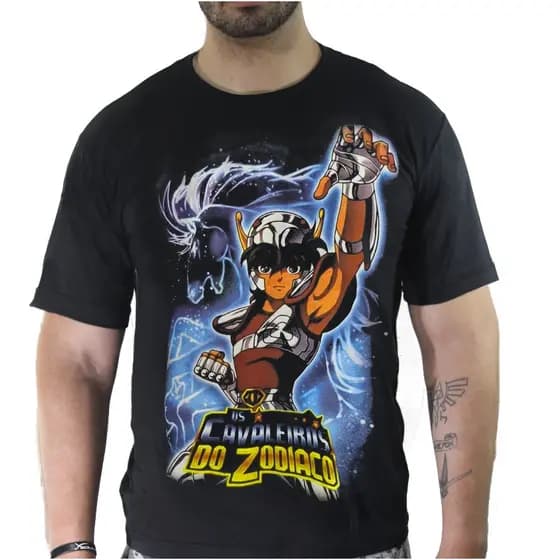 Camiseta Animes One Piece Dragon Ball Cavaleiros dos Zodiacos 100% Algodão goku zoro IKKI Luffy