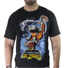 Camiseta Animes One Piece Dragon Ball Cavaleiros dos Zodiacos 100% Algodão goku zoro IKKI Luffy