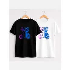 KIt 2 Camiseta Estampada Unissex Camisas 100%Algodão Manga Curta Camisetas Gola Redonda