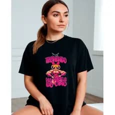 Camiseta para Academia Gym Blusão Feminino Fitness 100% Algodão Estampada