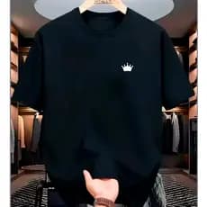 Camisa Algodão Estampa De Uma Coroa Lado Direito Unissex Linha Premium