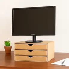 Organizador 3 Gavetas Mdf Gaveteiro Maquiagem Costura Bijuteria Porta Treco Multiuso A4