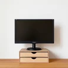 Organizador 2 Gavetas Para Folhas A4 Suporte Monitor Mdf Cru