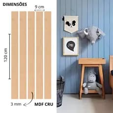 Kit 20 Ripas Mdf Cru 120x9 Decoração Mdf Parede Painel Shiplap