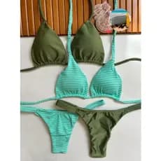 Kit 2 Biquínis Femininos com Bojo Removível UV 50+ Nécessaire de Brinde