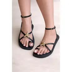Sandália feminina rasteira papete FLAT Verão Estrela do Mar Moda Praia Tendência