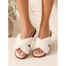 Pantufa feminina Aberta Luxo Toda de Pelúcia Solado Antiderrapante noiva madrinha confortavel