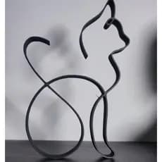 Estátua Minimalista de Gato – Escultura Decorativa em Impressão 3D para Mesa e Prateleira