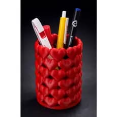 Porta-Lápis e Canetas 3D – Design Coração Decorativo