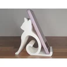 Suporte de Celular Gato – Dock Decorativo em Impressão 3D para Mesa e Criado‑Mudo