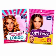 Kit 2 unidades Touca de Banho + Touca de Cetim Anti- frizz reduz o Volume e protege no Banho cores sortidas e variadas