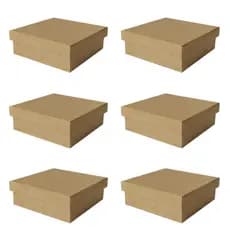Kit 6 Caixas Convite MDF 15x15x5 com Tampa para Madrinha Padrinho Noiva Lembrancinha Casamento