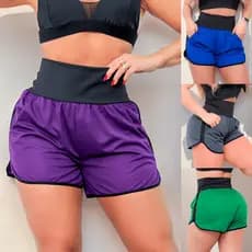 Short Feminino Esportivo Running Caminhada Dry Fit com Bolso Lateral- Promoção - Pronta Entrega