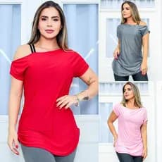 Camiseta Fitness Academia Dryfit Seca Rápido Ombro Só Conforto Casual Dia a Dia Tapa Bumbum Promoção