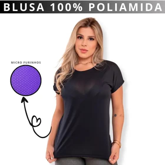 Camisa dry fit com manga Academia Treino Fitness larga POLIAMIDA