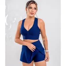 Short Saia Fitness Cintura Alta legging academia Tapa Bumbum Ginastica