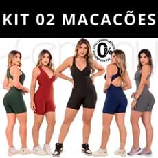 KIT 2 Macaquinho Macacão Fitness Academia EXCELENTE QUALIDADE (COM BOJO REMOVIVEL)