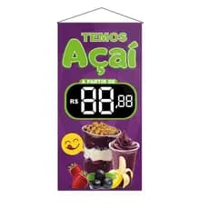 Banner Açaí Com Preço 50x100 -ARTE  PRONTA ENTREGA