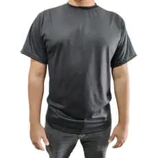 Camisa Camiseta Preta Masculina em Poliéster