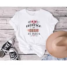Camiseta T-Shirt Feminina  Blusa Moda Gospel | Floresça aonde Deus te Plantou