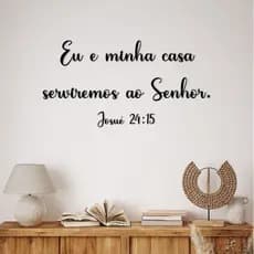 Frase Eu E Minha Casa Serviremos Ao Senhor Decorativo Mdf
