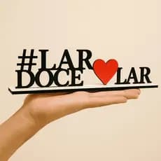 Frase Decorativa Lar Doce Lar MDF Preto Nicho Mesa Bancada Decoração Casa Home