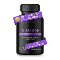 Biotina Ellym Nutrition Composto Ácido Fólico Hialurônico 60caps Vitaminas B Essenciais Capilar