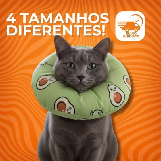 Colar Elizabetano Macio Cirúrgico Gatos e Cachorros