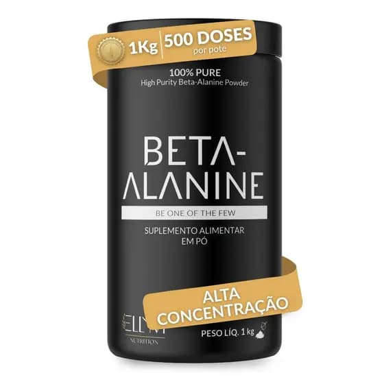 Beta Alanina 1kg 100% Pura Ellym Nutrition Performance Desempenho Físico Antifadiga Suplemento Pó Aminoácido Carnosina