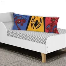 Travesseiro De Corpo Com Fronha Xuxinho Fibra de Silicone Personalizado 0.90x0.30cm Homem Aranha
