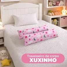 Kit 2 Travesseiro de Corpo Xuxinho 85x25 Super Macio Enchimento Silicone Luxo Casa Quarto Decoração