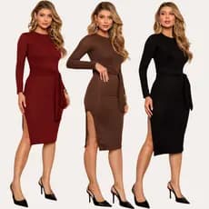 Vestido Midi Lanzinha Feminino Inverno Manga Longa
