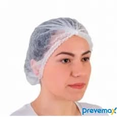 Touca Tnt Plissada C/Elastico Branca Prevemax - RDES00124 Anvisa - Pacote 100 Unidades