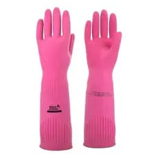 Luva Latex Volk Sem Forro Ranhurada Rosa CA 36368