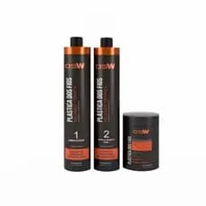 Plástica dos Fios OSW – Kit Shampoo + Ativo Alisante + Máscara Redutora (3 Produtos)