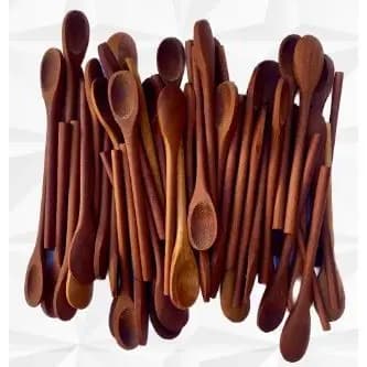 Kit Colher Para Pimenta 13cm Pequena Colheres de Pau Madeira Artesanal Cozinha Bolos Doces Panela Molho Mingau
