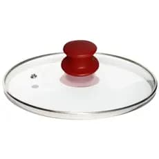 Tampa de Vidro 26 Cm Temperado Avulsa Para Panela Frigideira Pomel Vermelho