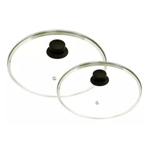 Kit Tampas De Vidro Temperado N°26 e N°28 Para Panelas E Frigideiras - tampas para seu jogo de panela e para sua cozinha