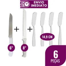 Faca de Pão 5/6 Peças Espátula de Manteiga Geleia Espátula para Manteiga Aço Inox Cozinha Padaria